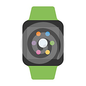 smartwatch similar to apple watch green strap illustration
