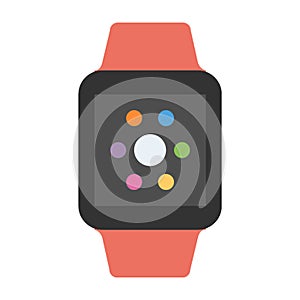 smartwatch similar to apple watch red strap illustration
