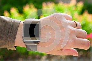 Smartwatch on the turned wrist