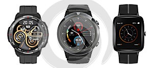 Smartwatch wearable computer accessory isolated, wristwatch realistic