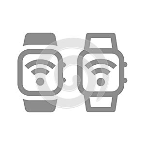 Smartwatch with wi fi sign vector photo