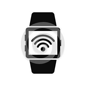Smartwatch with wifi connect symbol, smart watch icon wireless connection â€“ vector