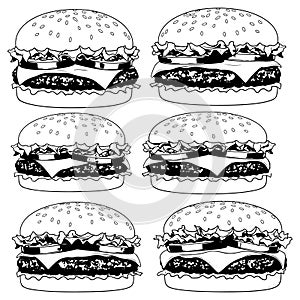 Smash Burger black Vector. Smash Burger Vector bundle.