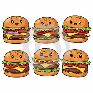 Smash Burger Vector. Smash Burger kowai face Vector bundle. Smash Burger vector, illustration,