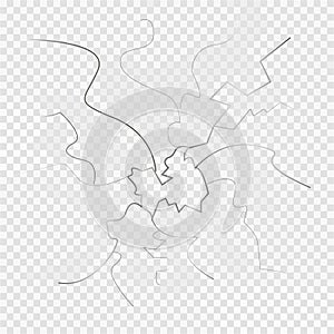 Smash to smithereens. Broken glass. Fragment of broken glass. Gray background. Vector illustration photo