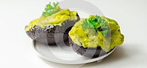 Smashed avocado,  smother avocado with lemon juice served on the for brunch