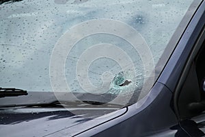 Smashed Car Windscreen.