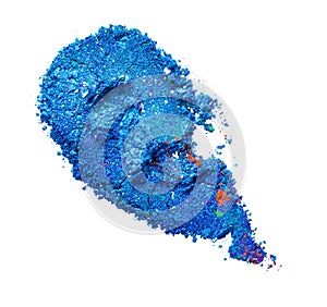 Smashed dark eyeshadows isolated on white background