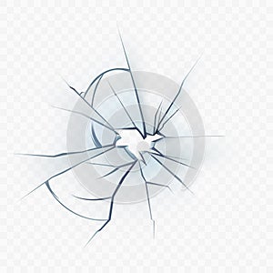 Smashed Glass Window Of Car Windshield Vector
