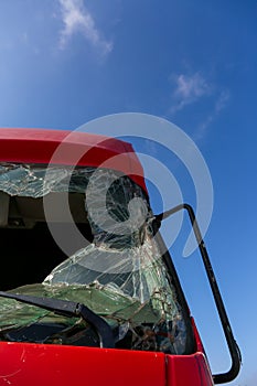 Smashed Truck Window.