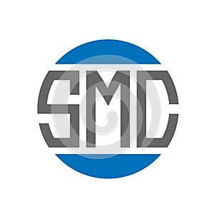 SMC letter logo design on white background. SMC creative initials circle logo concept. SMC letter design