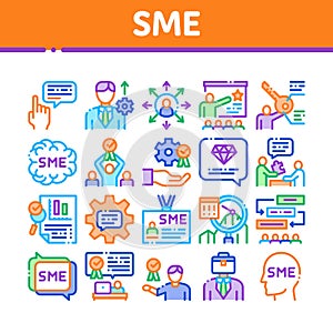 Sme Business Company Collection Icons Set Vector