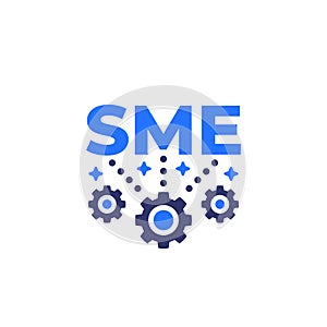 SME, small and medium enterprise icon on white