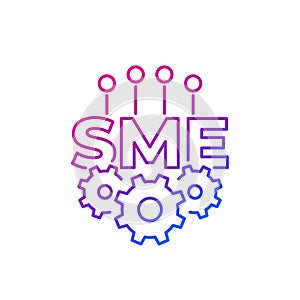 SME, small and medium enterprise, line icon