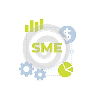 SME, small and medium enterprise vector icon