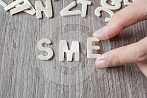 SME word of wooden alphabet letters. Business and Idea