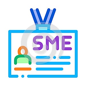 Sme Worker Badge With Photo Icon Thin Line Vector