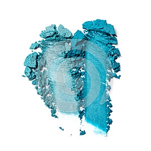 Smear of bright blue and turquoise eyeshadow