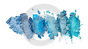 Smear of bright blue and turquoise eyeshadow