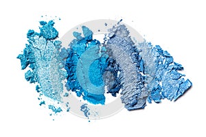 Smear of bright blue and turquoise eyeshadow