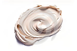 Smear of cosmetic cream on a white background.