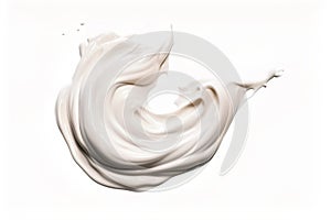 Smear of cosmetic cream on a white background.