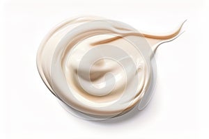 Smear of cosmetic cream on a white background.