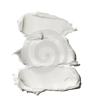 Smear paint of white cosmetic products