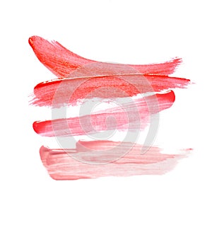 Smear and texture of lipstick or acrylic paint