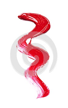 Smear and texture of red lipstick or acrylic paint