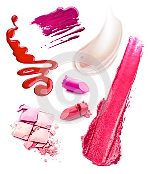 Smears of cosmetics