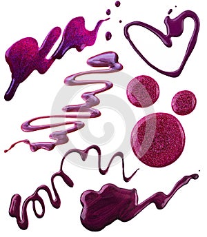 Smears of nail polish bizarre shapes photo