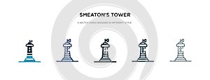 Smeaton`s tower icon in different style vector illustration. two colored and black smeaton`s tower vector icons designed in fill