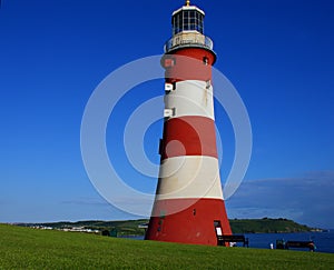 Smeaton's Tower Red and White Lighthouse