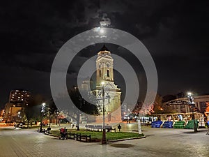 Smederevo Serbia town centre by night Saint George church