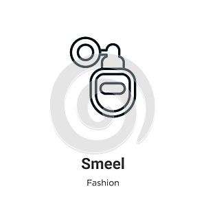 Smeel outline vector icon. Thin line black smeel icon, flat vector simple element illustration from editable fashion concept