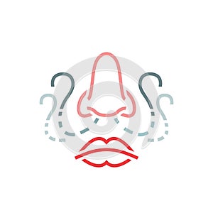 Smell loss icon, sign. Anosmia. Long-term covid effects. Editable vector illustration