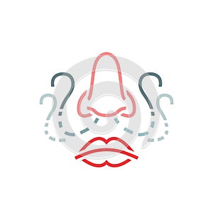 Smell loss icon, sign. Anosmia. Long-term covid effects. Editable vector illustration photo