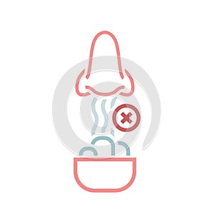 Smell loss icon, sign. Anosmia. Long term covid effects. Editable vector illustration photo