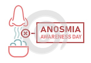 Smell loss landscape poster. Anosmia. Long-term covid effects. photo