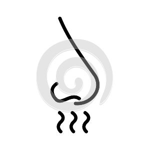 Smell sense icon in outline style.