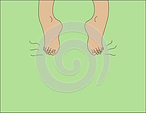 Smelly feet unhealthy in illustration
