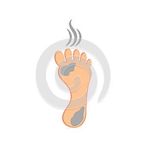 Smelly stinky dirty foot icon photo