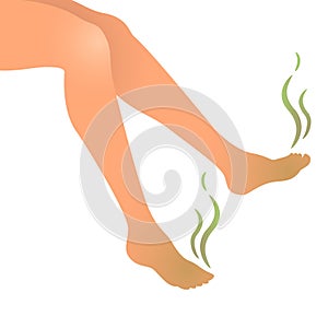 Smelly stinky feet odor photo