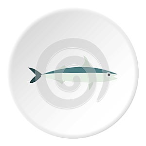 Smelt fish icon, flat style