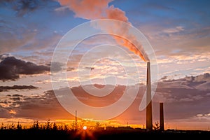 smelter stack of a nickel plant