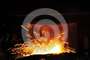 Smelting industry sparks in steel mills