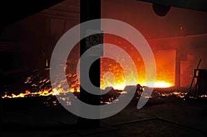 Smelting industry sparks in steel mills