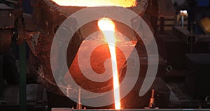 Smelting of liquid metal from blast furnace into the railway scoop container at the metallurgical