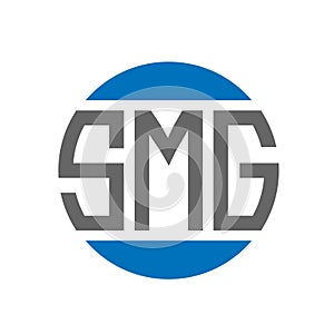 SMG letter logo design on white background. SMG creative initials circle logo concept. SMG letter design photo